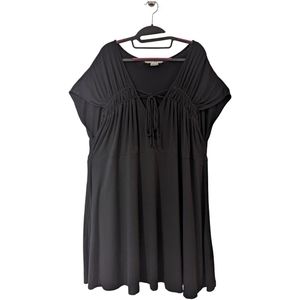 Black tunic tee | 4X | adjustable drawstring sleeves | Penningtons